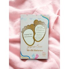 20 Adet Ahşap Bebek Ayak Magnet Bebek Doğum Mevlit  Nazar Dualı (BEBEKAYAKMAGNET03) Sunum Kart ile