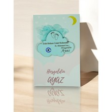 20 Adet Ahşap Bulut Magnet  Bebek Doğum Mevlit Doğum Günü -Sunum Kartı ile