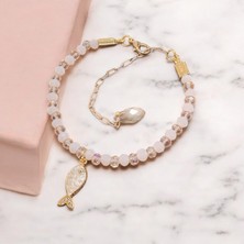 EFSeR ATÖLYE  Balık Charmlı Kristal Bileklik