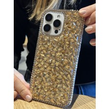 Paladyum Case iPhone 16 Pro Max Uyumlu Lüks Gold Kristal Taşlı Kılıf