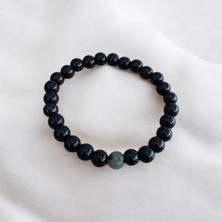 Mga Doğaltaş Benekli Obsidyen Bileklik Oniks Taşı Bileklik Doğal Taş Pozitif Enerji Soyal Ilişki Taşı