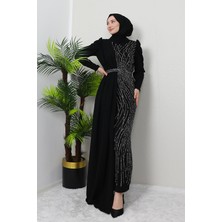 Giza Store Serra Krep Elbise Siyah