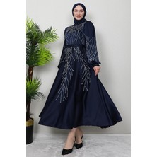 Giza Store Buğlem Taşlı Abiye Siyah