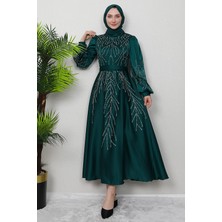 Giza Store Buğlem Taşlı Abiye Siyah