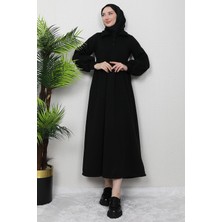 Giza Store Şevval Düğmeli Elbise Siyah