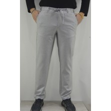 Erkek Gofre Licralı Jogger Pantolon Gri