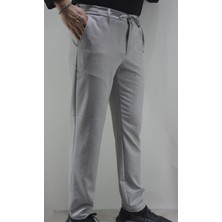 Erkek Gofre Licralı Jogger Pantolon Gri