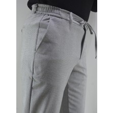 Erkek Gofre Licralı Jogger Pantolon Gri