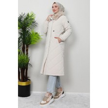 Şişme Anorak Mont Krem