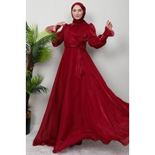 Giza Store Fiyonk Detay Ipek Abiye Gece Mavi