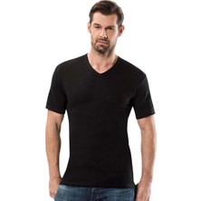 Beruflic Kısa Kollu V Yaka Ribana T Shirt 1109-1