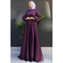 Giza Store Çapraz Kuşaklı Abiye Koyu Lila