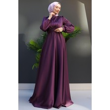 Giza Store Çapraz Kuşaklı Abiye Koyu Lila