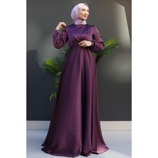 Giza Store Çapraz Kuşaklı Abiye Koyu Lila
