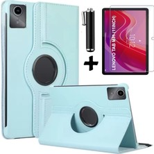 M.TK Moveteck Lenovo Tab M11 TB330-FU 11" Inç Uyumlu Tablet Kılıf 360 Derece Dönebilen Kapaklı Standlı Tablet Kılıfı + Ekran Koruyucu Nano Cam 2in1 Set -Wuxga