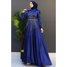 Giza Store Alina Tesettür Abiye Koyu Gri