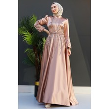Giza Store Alina Tesettür Abiye Koyu Gri