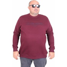 Starbattal Erkek Büyük Beden Sıfır Yaka 3ip Sweat Original 24203 Murdum