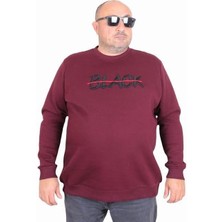 Starbattal Erkek Büyük Beden Sıfır Yaka 3ip Sweat Black 24202 Murdum