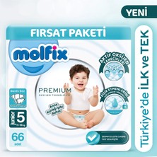 Molfix (4 Paket) 5 Numara Premium Oxijen Bebek Bezi 66 Adet