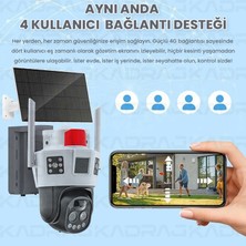 4g Solar Panelli, Sım Kartlı, 10X Zoom, 12000MAH. Batarya, Su Geçirmez,2 Yönlü Konuşma,yapay Zeka Insan Takibi,Sesli Alarm