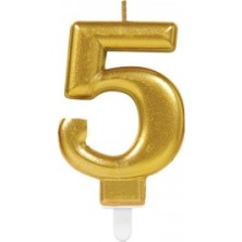 5 Rakamı Mum Gold Renk