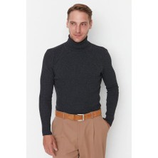 Hanclo Erkek Slim Fit Dar Kesim Yumuşak Dokulu Tüylenmeyen Tam Balıkçı Yaka Triko Kazak