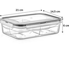 Open Cart Yeni Dr 4 Bölmeli Sızdırmaz Contalı Kilitli Kapaklı 1 Litre Erzak Saklama Kabı -LC520 (4172) Kampanya