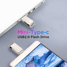 Microdrive 128Gb.Type-C ve Usb 2.0 Usb Flash Bellek Çift Giriş Otg Metal Sağlam Orjinal