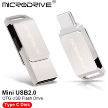 Microdrive 16Gb.Type-C ve Usb 2.0 Usb Flash Bellek Çift Giriş Otg Metal Sağlam Orjinal