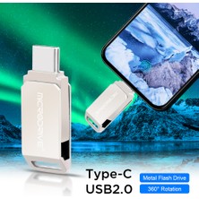 Microdrive 16Gb.Type-C ve Usb 2.0 Usb Flash Bellek Çift Giriş Otg Metal Sağlam Orjinal