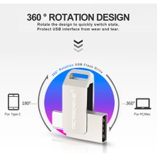 Microdrive 32Gb.Type-C ve Usb 2.0 Usb Flash Bellek Çift Giriş Otg Metal Sağlam Orjinal