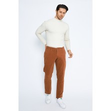 Daniel Voi Kadife Yandan Cepli Camel Regular Fit Erkek Pamuklu Pantolon