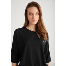 Penye Mood Yumuşak Dokulu Kapri Kol Kadın Pijama Takım 9713