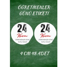 packmira etiket&ambalaj Öğretmenler Günü Etiketi Sticker 4 cm 48 Adet - 08 -