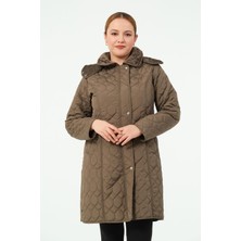 Glr & Gym Ahunaz Büyük Beden Içi Tüylü Kapüşonlu Kapitone Mont