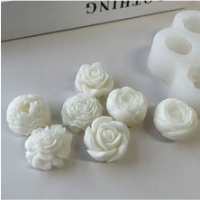 Şakayık Gül Mum Silikon Kalıbı , Çoklu Şakayık Mum Silikon Kalıbı Mini Boy