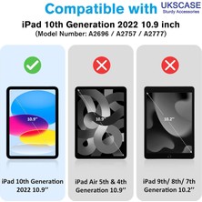 Ukscase iPad 10. Nesil 2022 A2696/A2757/A2777 10.9'' Uyumlu Tempered Cam Ekran Koruyucu 2 Adet