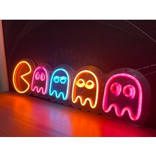 Disa Neon LED Duvar Dekoratif Aydınlatma -Pacman, 40X10CM-