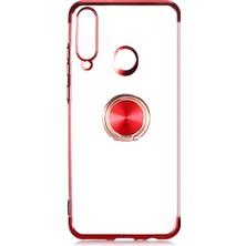 Cepustik Telefon Aksesuarları Huawei Y6P Kılıf Gess Kenarları Renkli Yüzük Aparatlı Kılıf