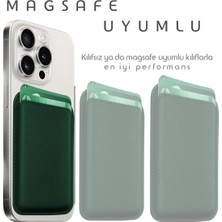 Magsafe Deri Cüzdan iPhone 11/12/13/14/15/16 Serisi Ile Uyumlu Manyetik Kartlık