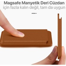 Magsafe Deri Cüzdan iPhone 11/12/13/14/15/16 Serisi Ile Uyumlu Manyetik Kartlık