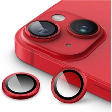 Iphone 15 Plus Uyumlu Kırmızı Titanyum Kamera Koruma Lensi