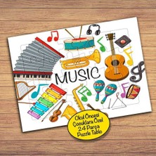 Asilmeydan Müzik Aletleri Kolyajı 24 Parça Çocuklara Özel Yapboz TABLO-3320