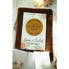 20 Adet Ahşap Magnet Oval  Söz, Nişan, Kına, Nikah, Bebek Doğum  Sunum Kartı ile
