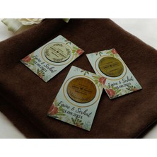 20 Adet Ahşap Magnet Oval  Söz, Nişan, Kına, Nikah, Bebek Doğum  Sunum Kartı ile