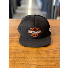 Hamze Motor Harley Davidson Cycles Nakışlı  Siyah Renk Hip Hop Snapback Rapper Basket Cap Şapka