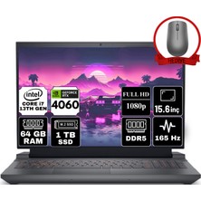 Dell Gaming G15 5530 Intel Core I7-13650HX 64GB 1tb SSD RTX4060/8GB 15.6" Full Hd 165Hz W11H Gaming Laptop G155530013U-A48