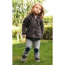 Unisex Antrasit Polar Fermuarlı Sweatshirt (3-14 Yaş)