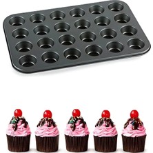 Berdina Home 24 Bölmeli Muffin Kek Kalıbı 2 Li Set Yanmaz Yapışmaz Çörek Tart Kek Sufle Cupcake Tepsi Kalıbı